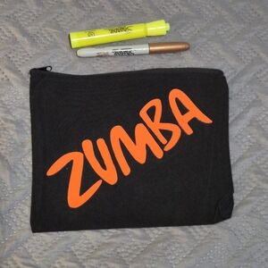 Zumba Black Cosmetic Bag with Orange Logo
